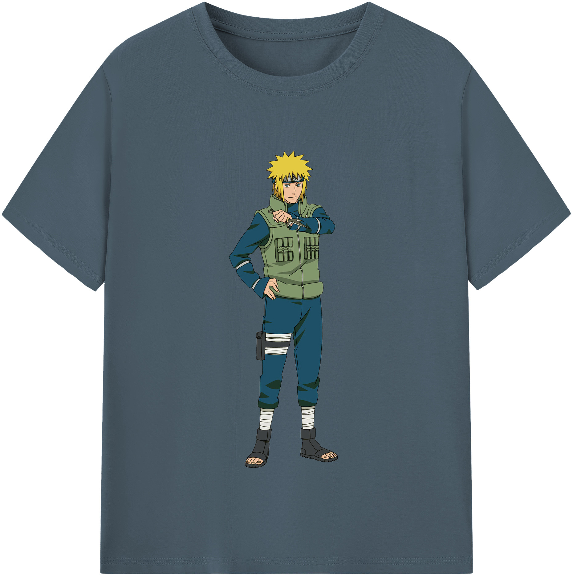 （画像用） NARUTO -ナルト- 波風 ミナト Namikaze Minato 綿100％半袖Tシャツ（フロントプリント）
